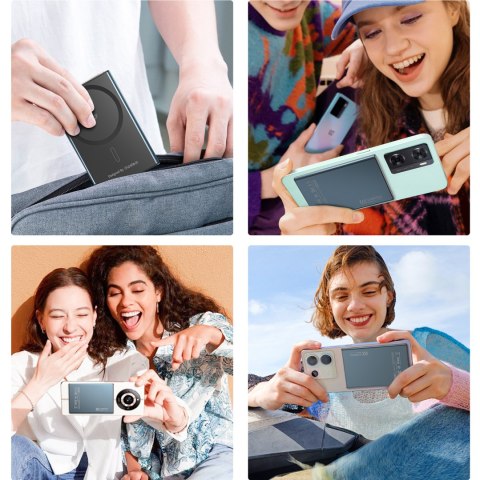 Powerbank indukcyjny 2000mAh super cienki 5W MagSafe Qi - czarny Powerbank indukcyjny 2000mAh super cienki 5W MagSafe Qi - czarny