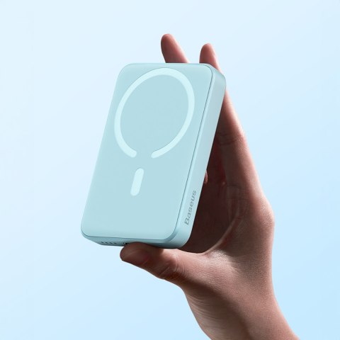 Powerbank indukcyjny Magnetic Mini 10000 mAh 20W + kabel USB-C - niebieski Powerbank indukcyjny Magnetic Mini 10000 mAh 20W + kabel USB-C - niebieski
