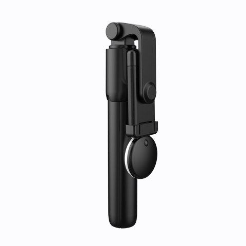 Selfie stick teleskopowy z pilotem + lamkpa LED stojak tripod na telefon 1m - czarny Selfie stick teleskopowy z pilotem + lamkpa LED stojak tripod na telefon 1m - czarny