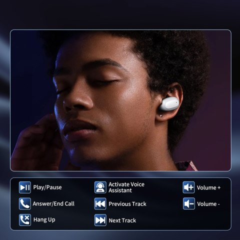 Słuchawki dokanałowe MEMS bezprzewodowe TWS Bluetooth 5.3 - białe Słuchawki dokanałowe MEMS bezprzewodowe TWS Bluetooth 5.3 - białe