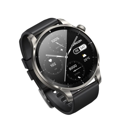 Smartwatch okrągły Venture Series z opcją odbierania połączeń + srebrna bransoleta - szary Smartwatch okrągły Venture Series z opcją odbierania połączeń + srebrna bransoleta - szary