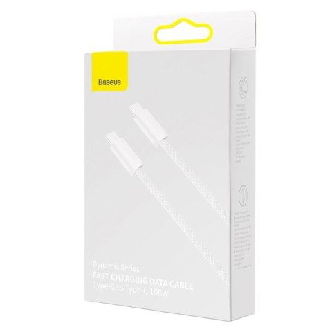 Kabel przewód Dynamic Series USB-C - USB-C 100W 1m - biały Kabel przewód Dynamic Series USB-C - USB-C 100W 1m - biały