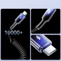 Kabel przewód spiralny USB-A - USB-C Crystal-Clear Series 3A 1.5m - czarny