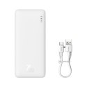 Powerbank Airpow 20W 10000mAh z kablem USB-A - USB-C 30cm - biały
