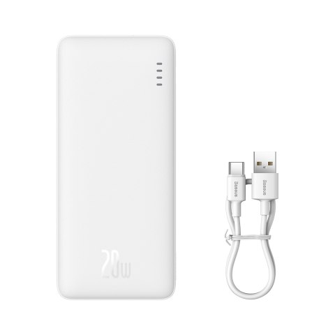 Powerbank Airpow 20W 10000mAh z kablem USB-A - USB-C 30cm - biały Powerbank Airpow 20W 10000mAh z kablem USB-A - USB-C 30cm - biały