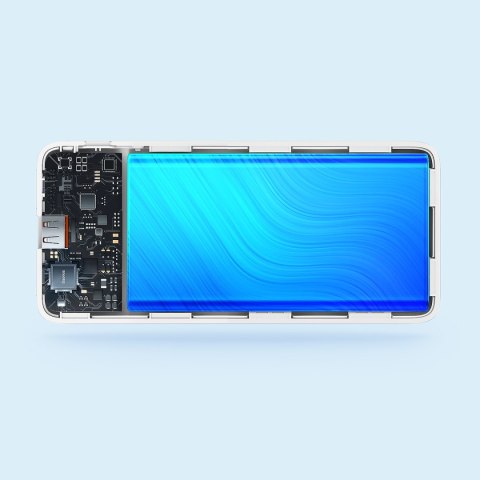 Powerbank Airpow 20W 10000mAh z kablem USB-A - USB-C 30cm - biały Powerbank Airpow 20W 10000mAh z kablem USB-A - USB-C 30cm - biały