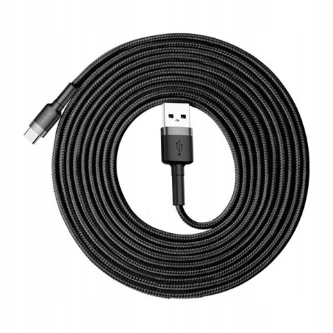 Kabel przewód w oplocie Halo USB-A - USB-C 2A 3m - czarny Kabel przewód w oplocie Halo USB-A - USB-C 2A 3m - czarny