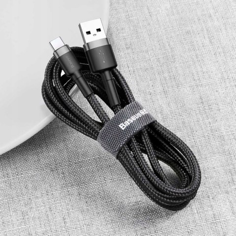 Kabel przewód w oplocie Halo USB-A - USB-C 2A 3m - czarny Kabel przewód w oplocie Halo USB-A - USB-C 2A 3m - czarny