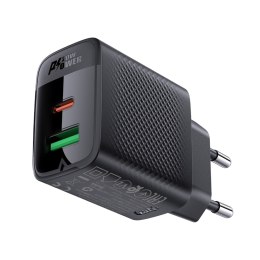 Ładowarka sieciowa A78 GaN USB-A USB-C PD 20W - czarna