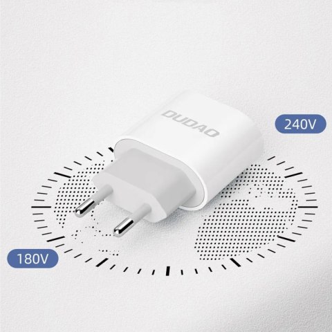 Mała ładowarka sieciowa A14EUC PD 20W USB-C + kabel USB-C - biała