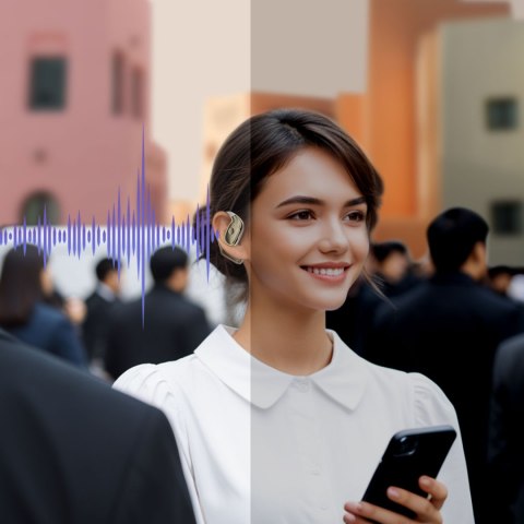 Słuchawka biznesowa Bluetooth U17Max OWS USB-C - biała Słuchawka biznesowa Bluetooth U17Max OWS USB-C - biała