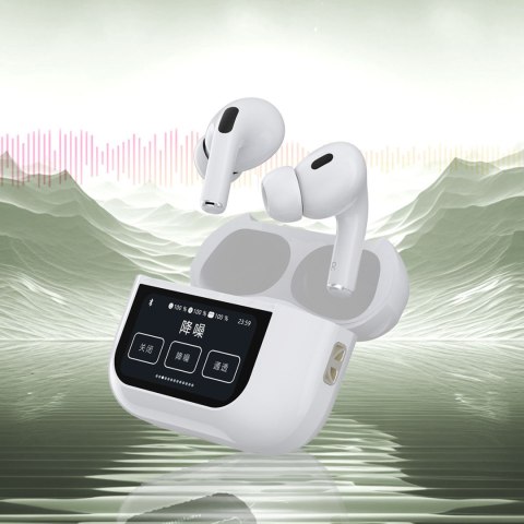 Słuchawki U19 douszne TWS bezprzewodowe Bluetooth 5.3 z wyświetlaczem LED - białe Słuchawki U19 douszne TWS bezprzewodowe Bluetooth 5.3 z wyświetlaczem LED - białe