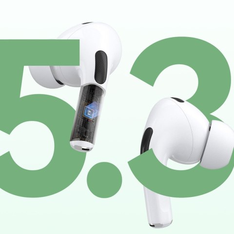 Słuchawki U19 douszne TWS bezprzewodowe Bluetooth 5.3 z wyświetlaczem LED - białe Słuchawki U19 douszne TWS bezprzewodowe Bluetooth 5.3 z wyświetlaczem LED - białe