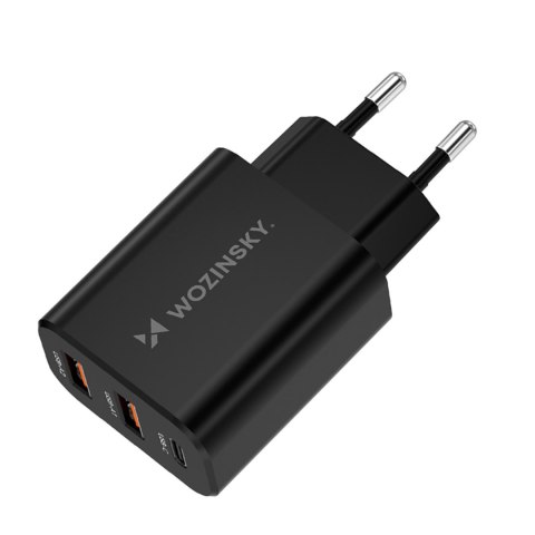 Ładowarka sieciowa 30W USB-C 2x USB-A - czarny Ładowarka sieciowa 30W USB-C 2x USB-A - czarny