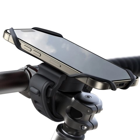 Uchwyt gumowy na telefon na kierownicę na rower motocykl zaciskowy - czarny Uchwyt gumowy na telefon na kierownicę na rower motocykl zaciskowy - czarny