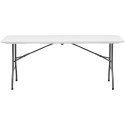 Stół cateringowy ogrodowy składany biały do 150 kg 180 x 75 x 74 cm