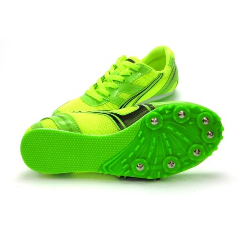 Zielone buty lekkoatletyczne z kolcami do biegów i skoków na bieżni Legend Zielone buty lekkoatletyczne z kolcami do biegów i skoków na bieżni Legend