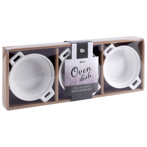 KOKILKI MISECZKI PORCELANOWE DO ZAPIEKANIA 3 szt. OKRĄGŁE KOKILKI MISECZKI PORCELANOWE DO ZAPIEKANIA 3 szt. OKRĄGŁE
