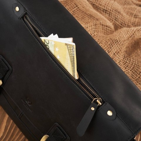 Torba męska na ramię skórzana czarna vintage na laptopa duża Paolo Peruzzi T-81-HBL Torba męska na ramię skórzana czarna vintage na laptopa duża Paolo Peruzzi T-81-HBL
