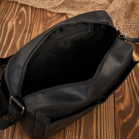 Torba męska na ramię skórzana czarna vintage na laptopa duża Paolo Peruzzi T-81-HBL Torba męska na ramię skórzana czarna vintage na laptopa duża Paolo Peruzzi T-81-HBL