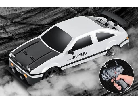 DUŻY Samochód Do Driftu Auto RC Drift 1:16 2,4 GHz PARA DYM Biała Toyota 4WD LED DUŻY Samochód Do Driftu Auto RC Drift 1:16 2,4 GHz PARA DYM Biała Toyota 4WD LED