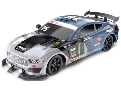 DUŻY Samochód Do Driftu Auto RC Drift 1:16 2,4 GHz PARA DYM Grafitowy Mustang 4WD LED DUŻY Samochód Do Driftu Auto RC Drift 1:16 2,4 GHz PARA DYM Grafitowy Mustang 4WD LED