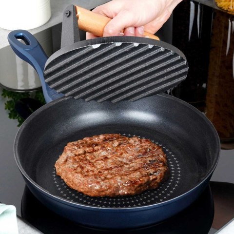 ŻELIWNA PRASKA DO GRILLOWANIA BURGERÓW STEKÓW MIĘSA 259702 ŻELIWNA PRASKA DO GRILLOWANIA BURGERÓW STEKÓW MIĘSA 259702