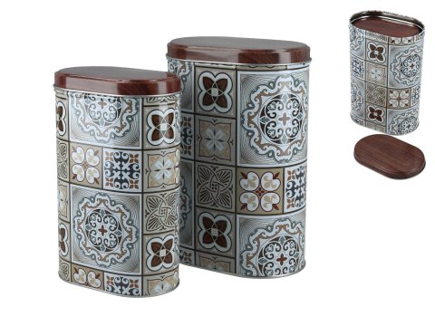 Kpl. 2 owalnych puszek metalowych Kpl. 2 owalnych puszek metalowych
