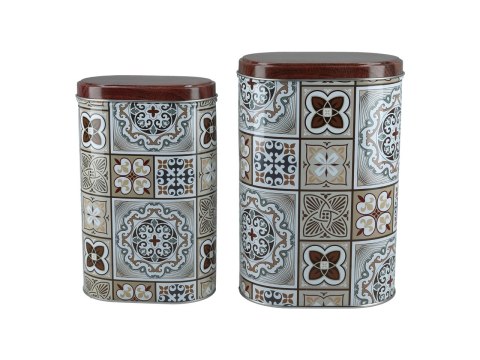 Kpl. 2 owalnych puszek metalowych Kpl. 2 owalnych puszek metalowych