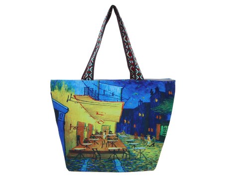 Torba na suwak z nadrukiem dwustronnym- V. van Gogh, Taras kawiarni w Nocy Torba na suwak z nadrukiem dwustronnym- V. van Gogh, Taras kawiarni w Nocy
