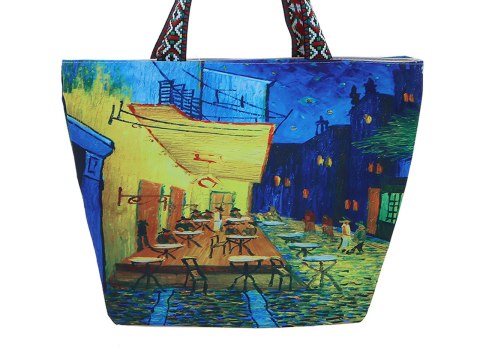 Torba na suwak z nadrukiem dwustronnym- V. van Gogh, Taras kawiarni w Nocy Torba na suwak z nadrukiem dwustronnym- V. van Gogh, Taras kawiarni w Nocy