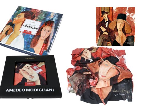 Chusta - A. Modigliani, Kobieta w kapeluszu i Mario Varvogli (CARMANI) Chusta - A. Modigliani, Kobieta w kapeluszu i Mario Varvogli (CARMANI)