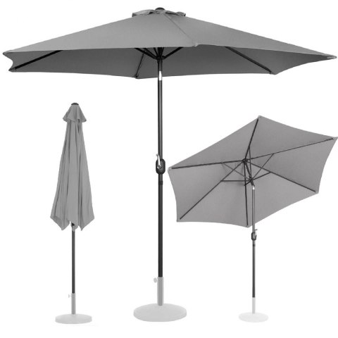 Parasol ogrodowy okrągły duży uchylny z korbką śr. 300 cm ciemnoszary Parasol ogrodowy okrągły duży uchylny z korbką śr. 300 cm ciemnoszary
