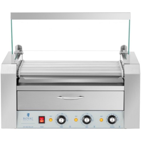 Podgrzewacz grill rolkowy do parówek hot-dogów z szufladą i osłoną - 7 rolek Podgrzewacz grill rolkowy do parówek hot-dogów z szufladą i osłoną - 7 rolek