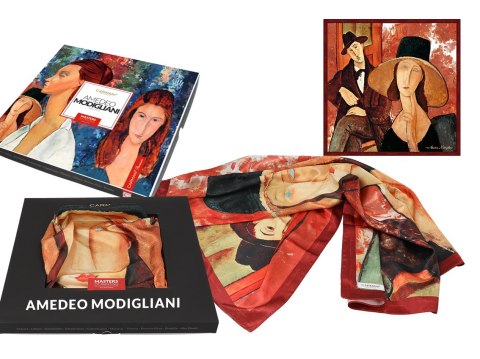 Chusta - A. Modigliani, Kobieta w kapeluszu i Mario Varvogli (CARMANI) Chusta - A. Modigliani, Kobieta w kapeluszu i Mario Varvogli (CARMANI)