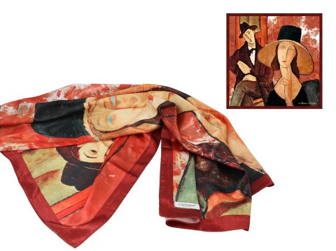 Chusta - A. Modigliani, Kobieta w kapeluszu i Mario Varvogli (CARMANI) Chusta - A. Modigliani, Kobieta w kapeluszu i Mario Varvogli (CARMANI)