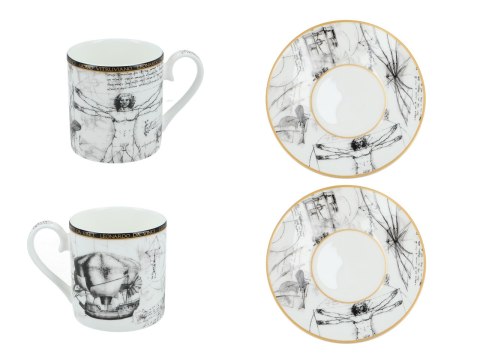 Kpl. 2 filiżanek espresso - L. Da Vinci, Człowiek Witruwiański (CARMANI) Kpl. 2 filiżanek espresso - L. Da Vinci, Człowiek Witruwiański (CARMANI)
