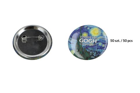 Kpl. 50 przypinek - V. van Gogh, Gwiaździsta Noc (CARMANI) Kpl. 50 przypinek - V. van Gogh, Gwiaździsta Noc (CARMANI)