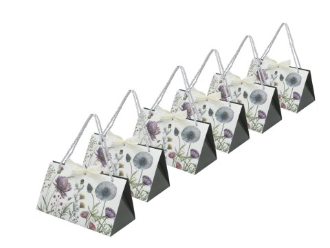 Kpl. 6 torebek ozdobnych - Kwiaty (CARMANI)