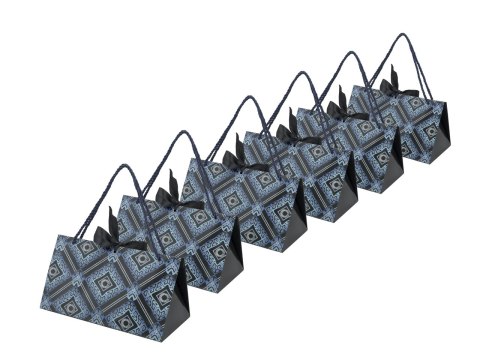 Kpl. 6 torebek ozdobnych - Wzór geometryczny (CARMANI)