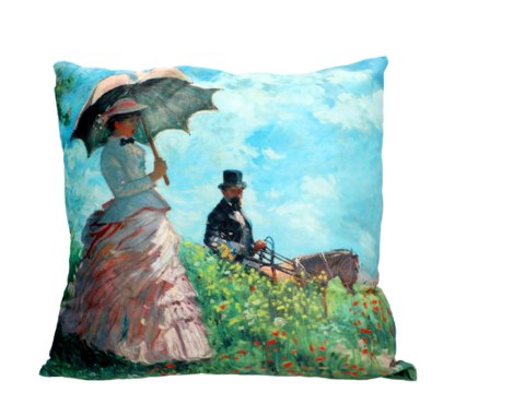 Poduszka z wypełnieniem/suwak - C. Monet, Kobiata z parasolem (CARMANI) Poduszka z wypełnieniem/suwak - C. Monet, Kobiata z parasolem (CARMANI)