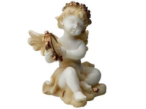 Aniołek grający na tamburynie - alabaster grecki Aniołek grający na tamburynie - alabaster grecki
