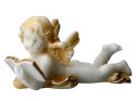 Aniołek leżący czytający książkę - alabaster grecki