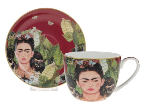 Filiżanka śniadaniowa - F. Kahlo, Autoportret z naszyjnikiem z cierni i kolibrem (CARMANI) Filiżanka śniadaniowa - F. Kahlo, Autoportret z naszyjnikiem z cierni i kolibrem (CARMANI)