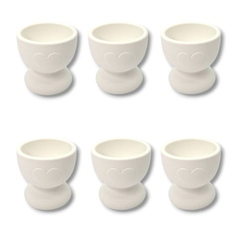 KIELISZEK NA JAJKO Z SERDUSZKIEM PODSTAWKA DO MALOWANIA ZESTAW 6szt.