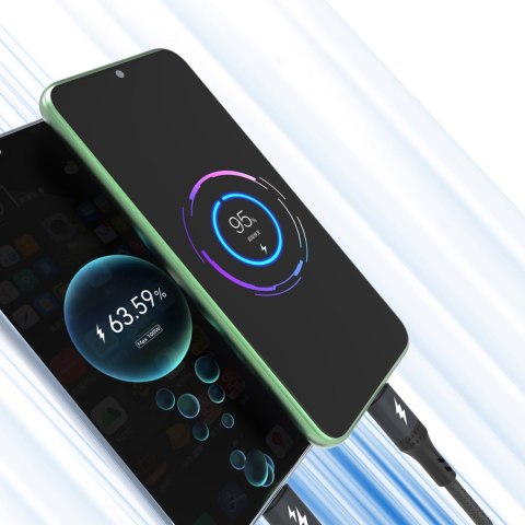 2w1 Kabel przewód L3F do ładowania 2 telefonów USB-C - 2x USB-C 100W 1.2m - czarny 2w1 Kabel przewód L3F do ładowania 2 telefonów USB-C - 2x USB-C 100W 1.2m - czarny