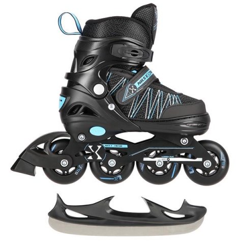 NH11912 A 2w1 BLACK/BLUE ROZM. S(31-34) ŁYŻWOROLKI Z WYM. PŁ. HOKEJOWĄ NILS EXTREME NH11912 A 2w1 BLACK/BLUE ROZM. S(31-34) ŁYŻWOROLKI Z WYM. PŁ. HOKEJOWĄ NILS EXTREME
