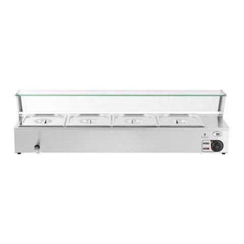 Bemar podgrzewacz do potraw bufet grzewczy z osłoną 4 x GN 1/2 2000 W Bemar podgrzewacz do potraw bufet grzewczy z osłoną 4 x GN 1/2 2000 W