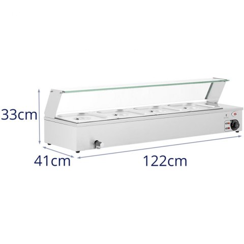 Bemar podgrzewacz do potraw bufet grzewczy z osłoną 4 x GN 1/2 2000 W Bemar podgrzewacz do potraw bufet grzewczy z osłoną 4 x GN 1/2 2000 W