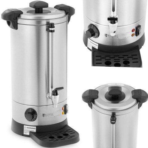 Warnik podgrzewacz do wody z podwójnymi ściankami i ociekaczem 9 L 1500 W srebrny Warnik podgrzewacz do wody z podwójnymi ściankami i ociekaczem 9 L 1500 W srebrny